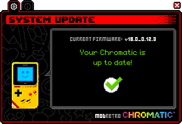 updater UI – up to date