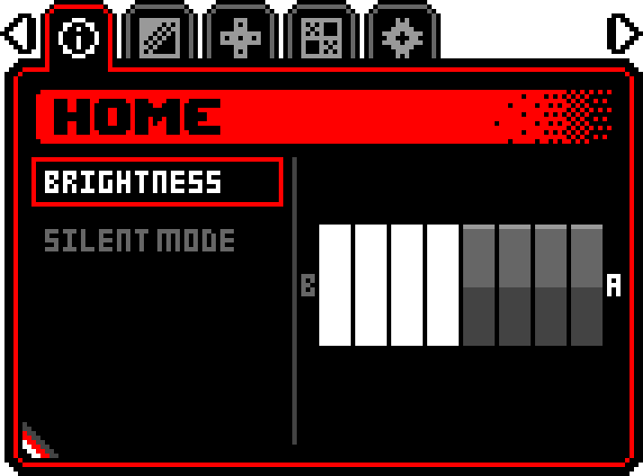 Brightness adjustment interface