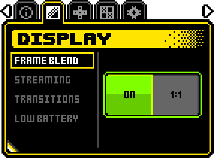 Display frameblend