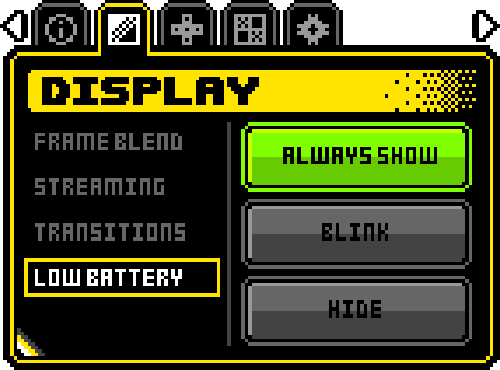 Display Low Battery