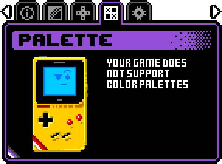 Palette selection incompatible
