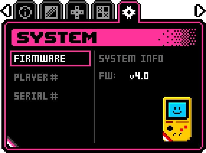 System settings firmware