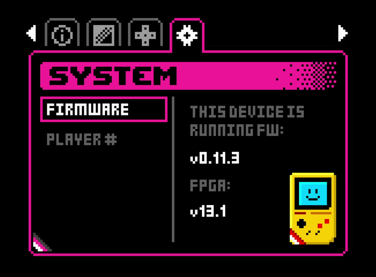 System settings firmware